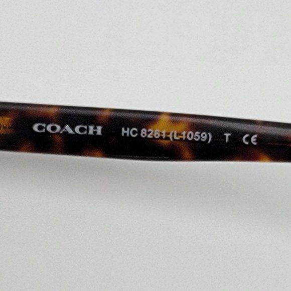 *SOLD* Coach HC8261 L1059 544687 Black Tortoise Sunglasses FRAME ONLY 56-18-140 - Picture 8 of 12